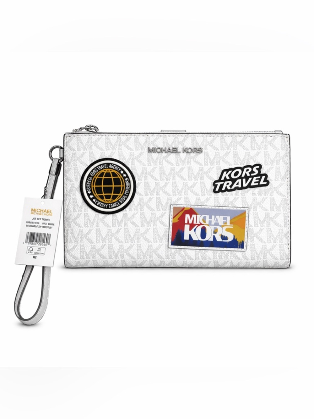Michael Kors Jet Set Travel Large Embellished Signature Logo Wristlet NWT $278+ - Picture 14 of 14